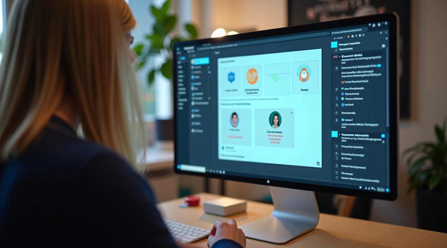 Écran montrant des outils de prototypage interactif avec interface moderne de design