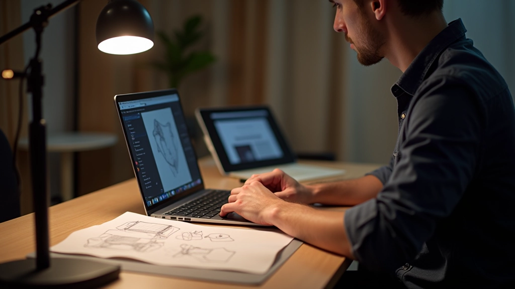 Designer travaillant sur un prototype interactif d'animation UI